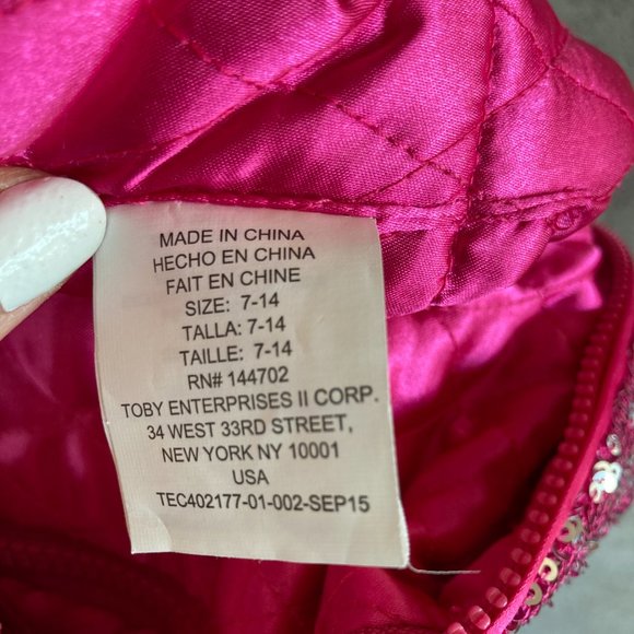 Toby pink sequence puffer vest - Picture 4 of 6